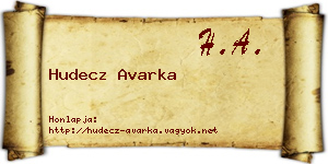 Hudecz Avarka névjegykártya
